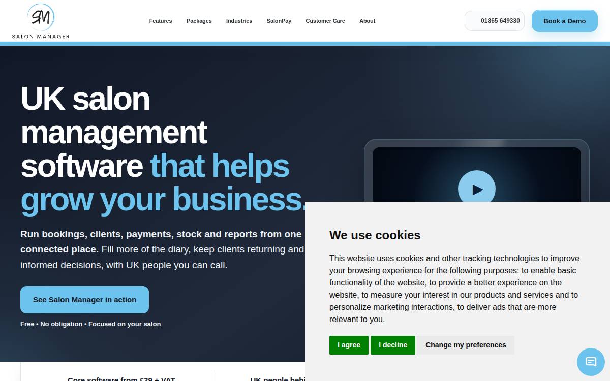 Salonmanageronline website preview