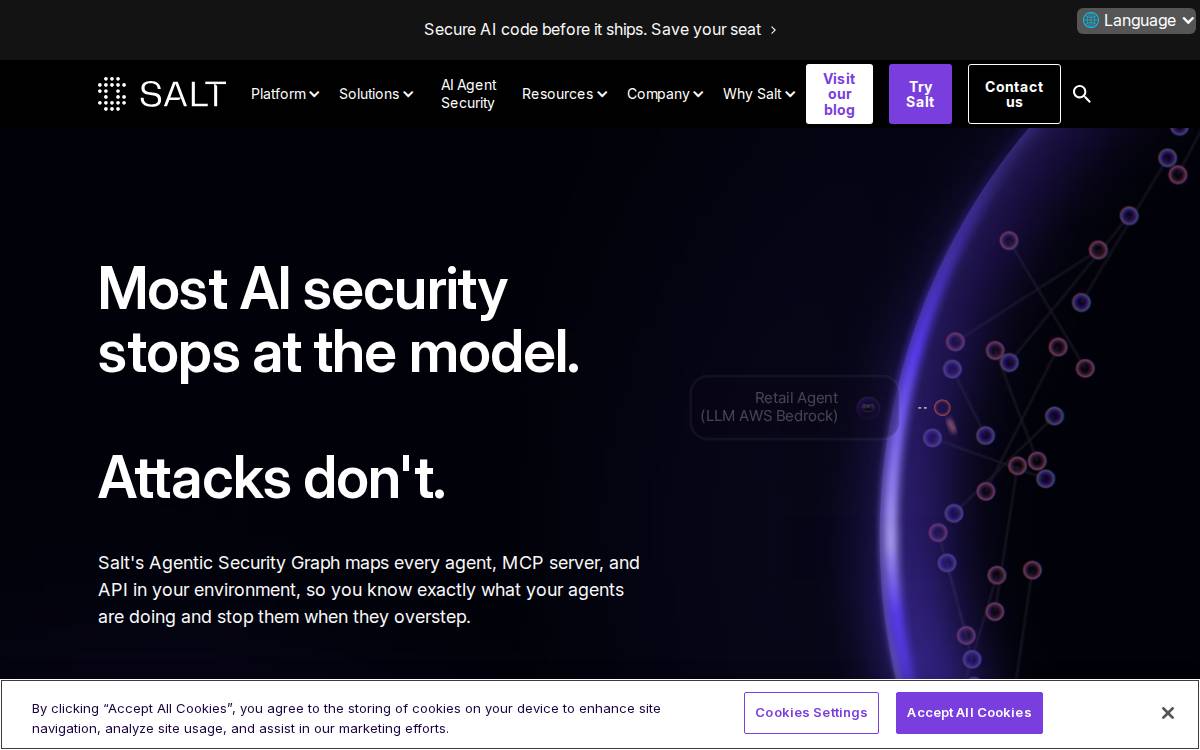Salt Security website preview