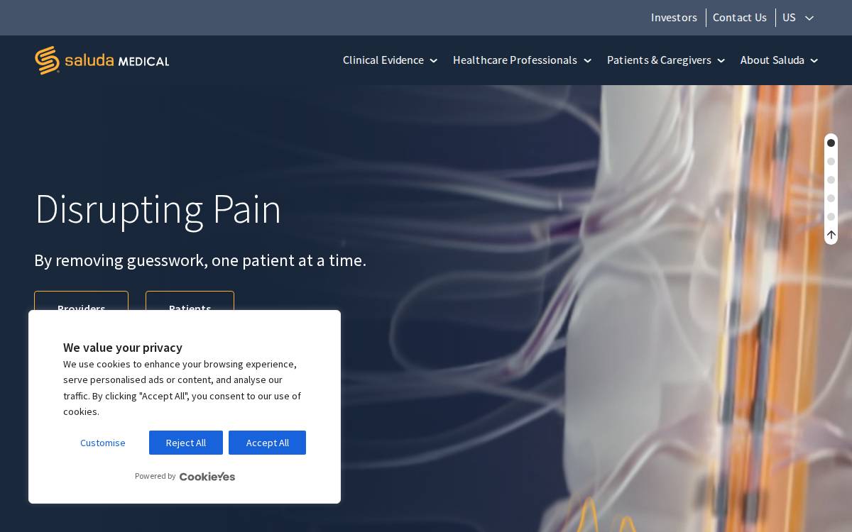 Saluda Medical website preview