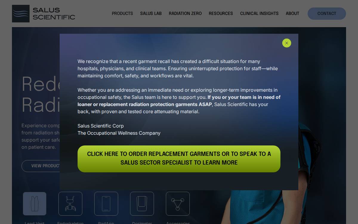 Salus Scientific website preview