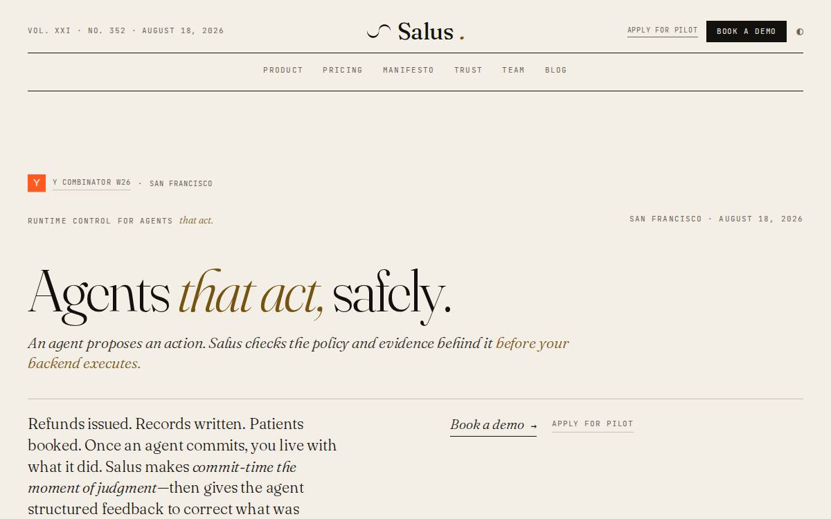 Salus website preview