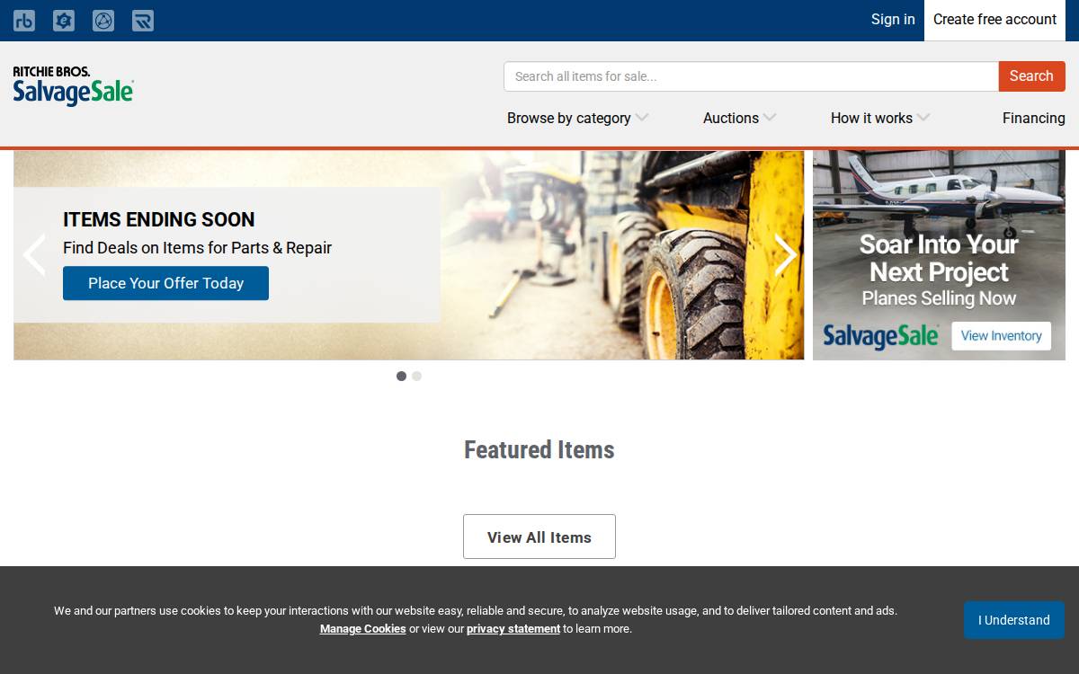 Salvagesale website preview