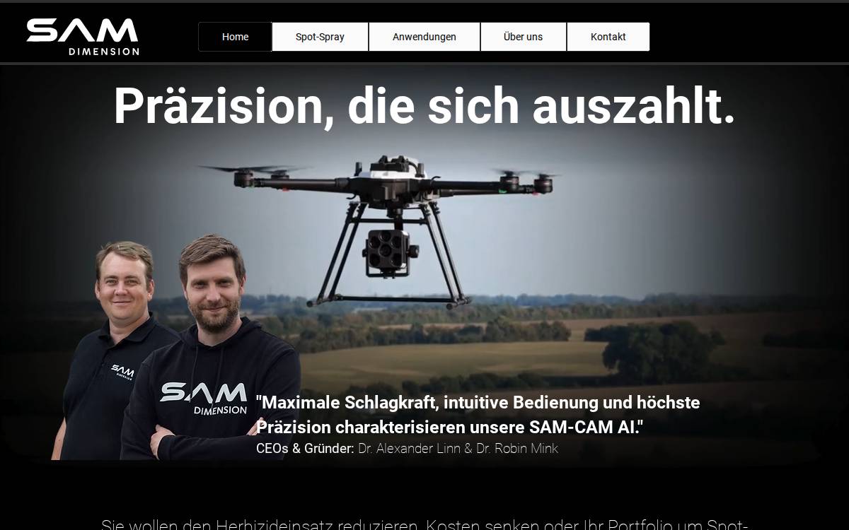 SAM-DIMENSION website preview