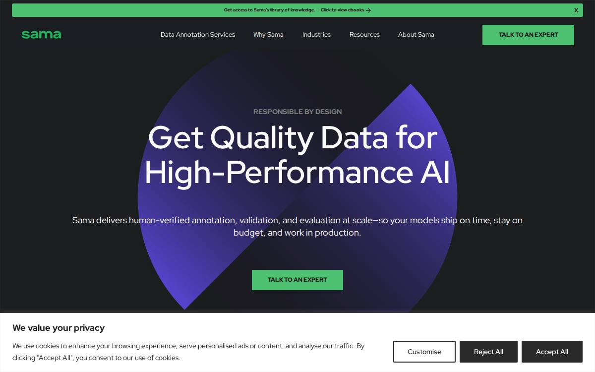 Sama website preview