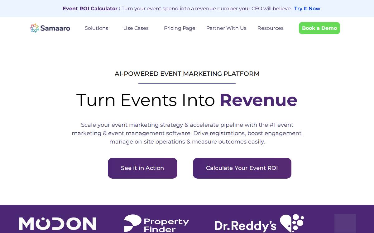 Samaaro website preview
