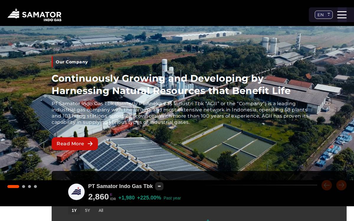 Samator Indo Gas website preview