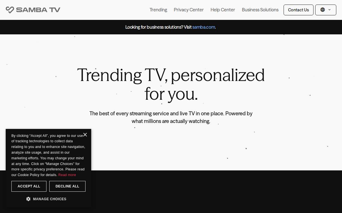 Samba TV website preview