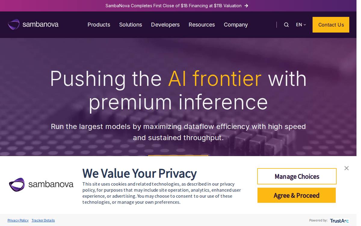 SambaNova Systems website preview