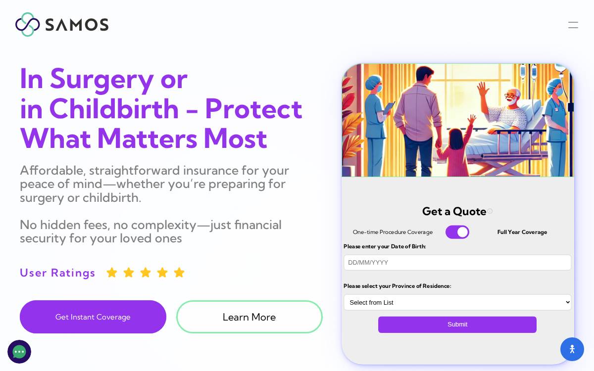 Samos website preview