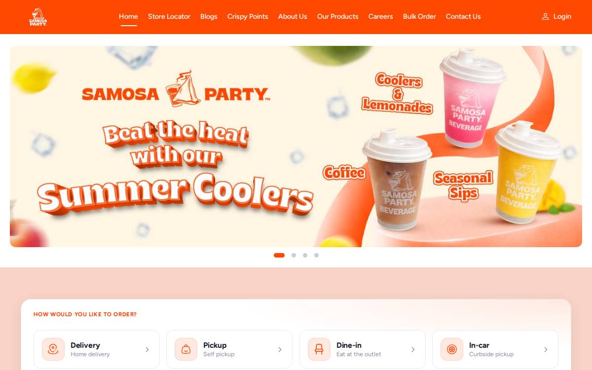 Samosa Party website preview