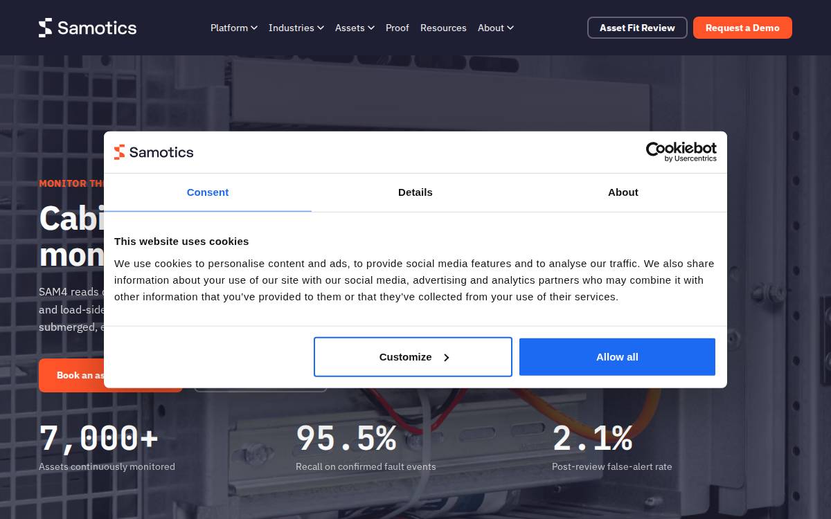 Samotics website preview