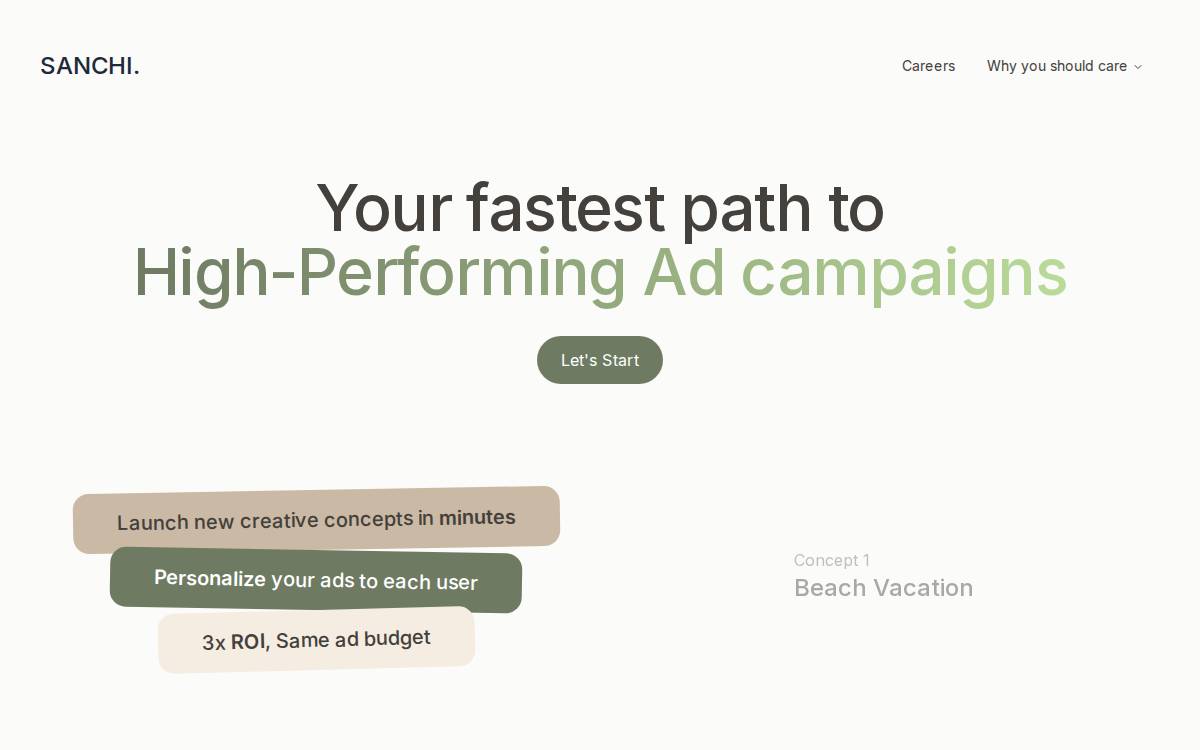 Sanchi AI website preview