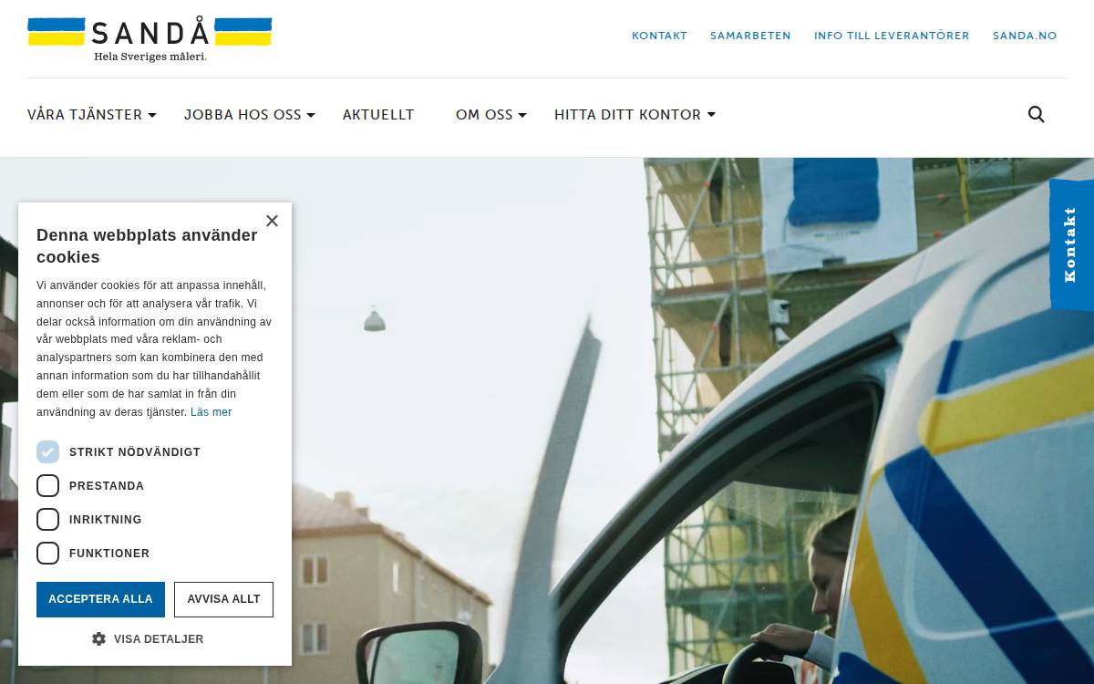 Sandå website preview