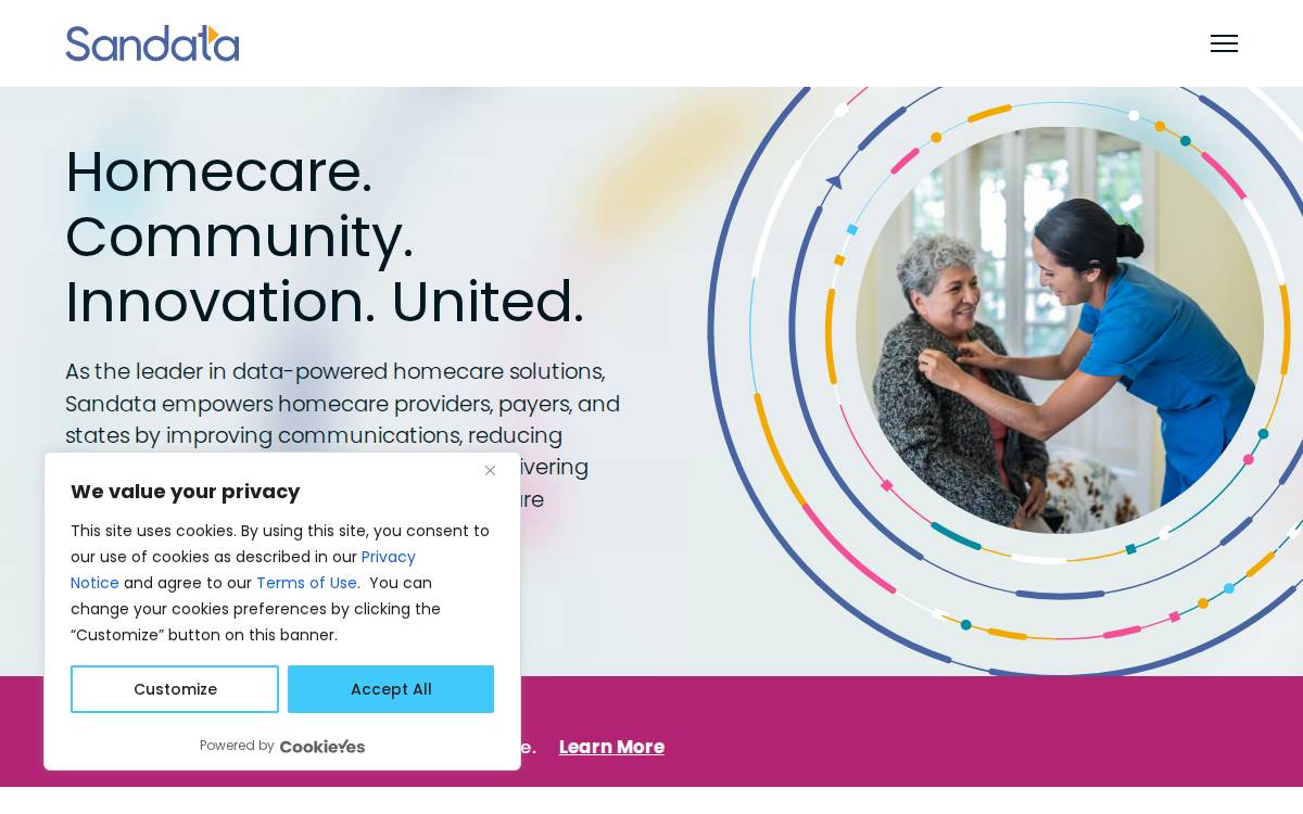 Sandata Technologies website preview