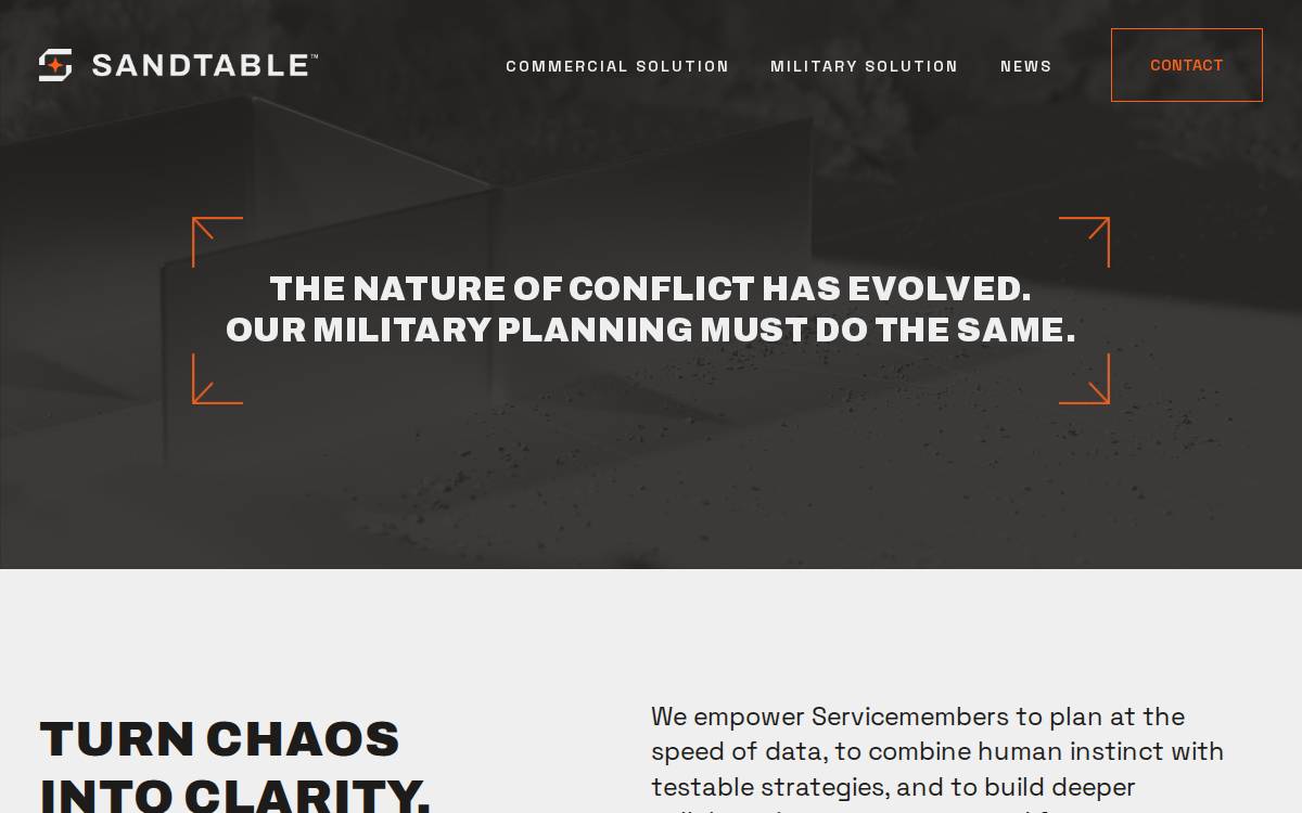 Sandtable website preview