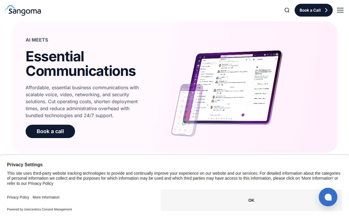 Sangoma Technologies website preview