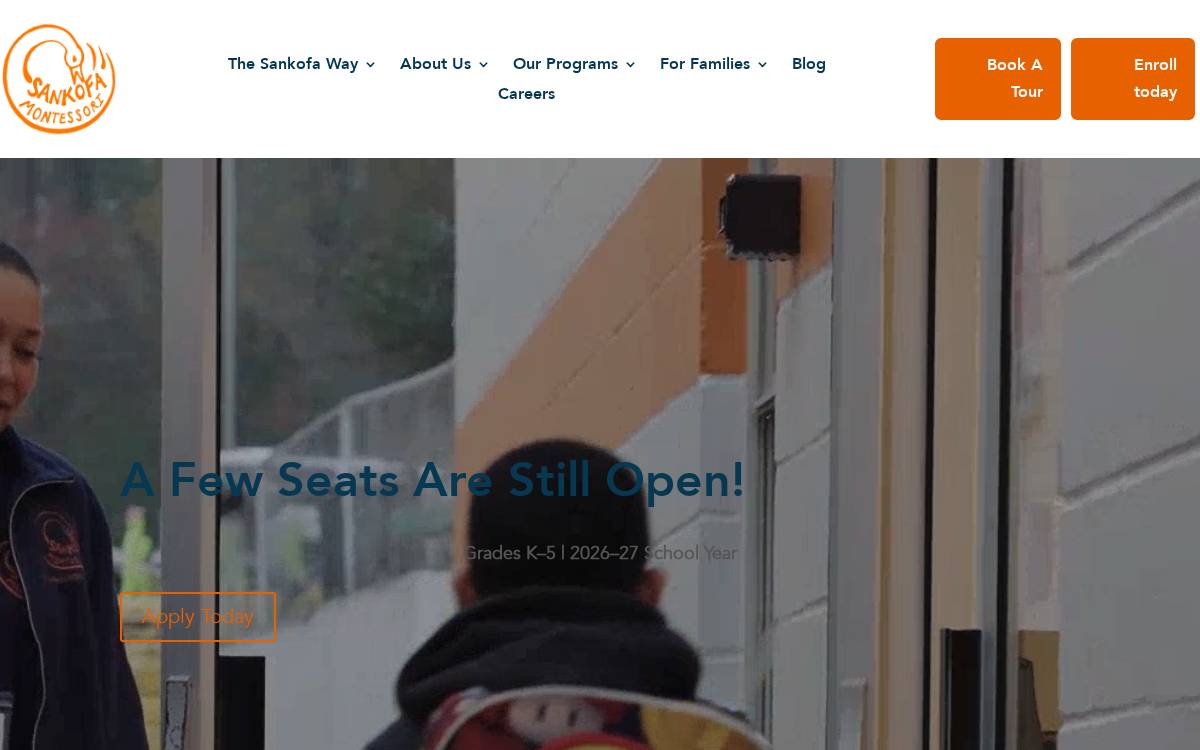 Sankofa Montessori 1 School website preview