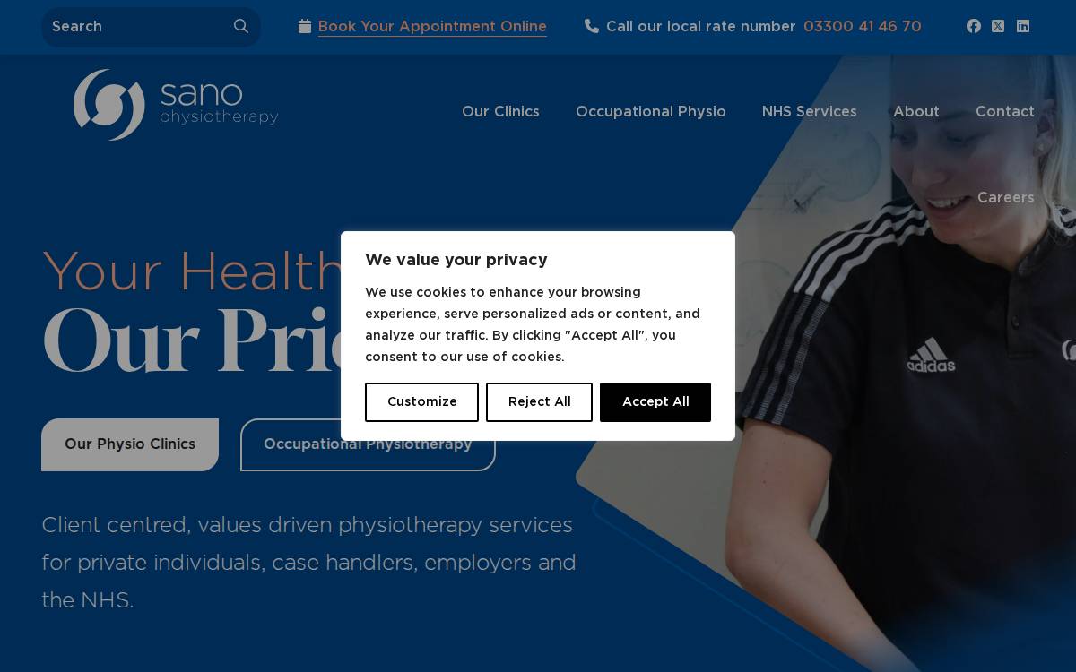 Sanophysiotherapy website preview