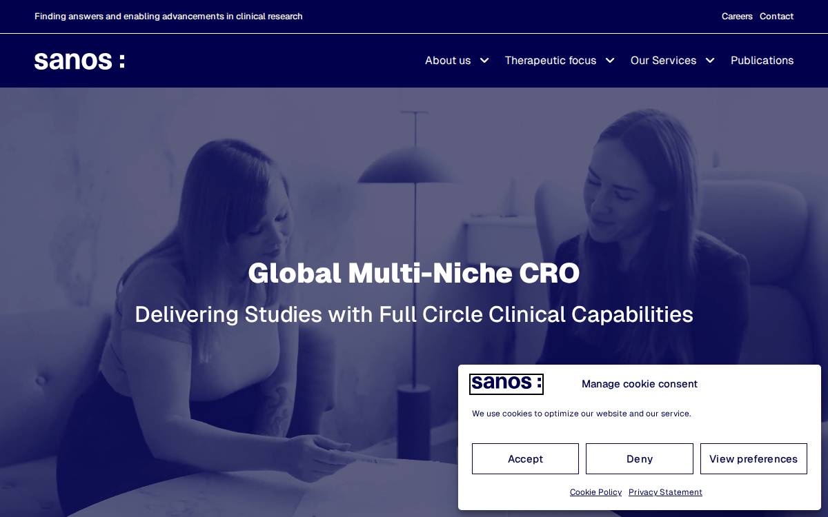 Sanos website preview