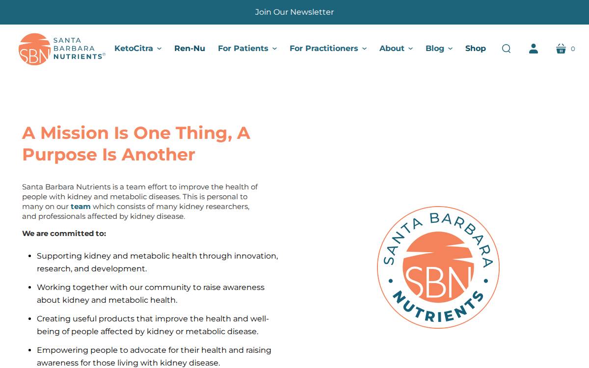 Santa Barbara Nutrients website preview