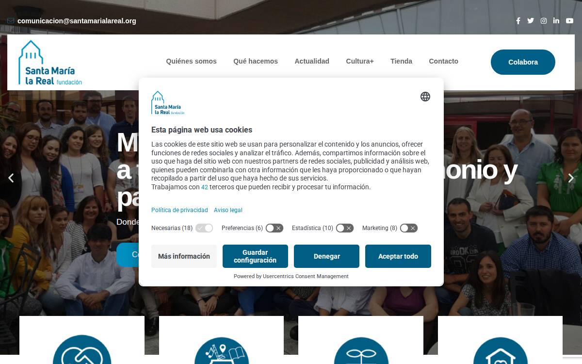 Santamarialareal website preview