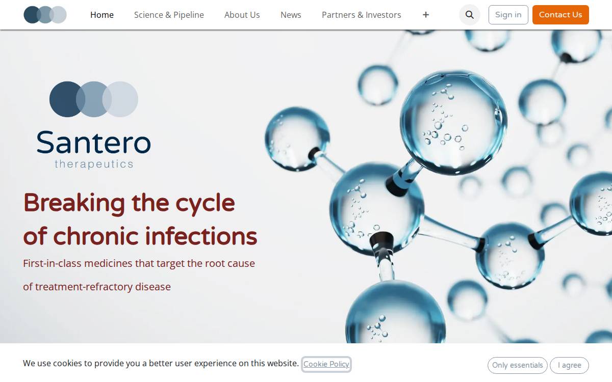 SANTERO website preview