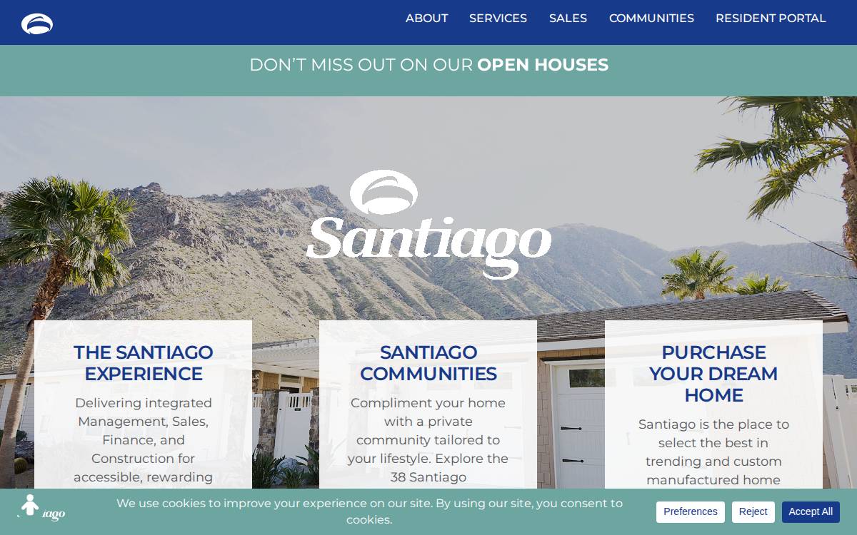 Santiago Columbia Village website preview