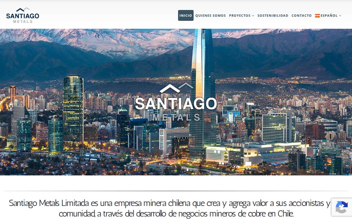 Santiago Metals website preview