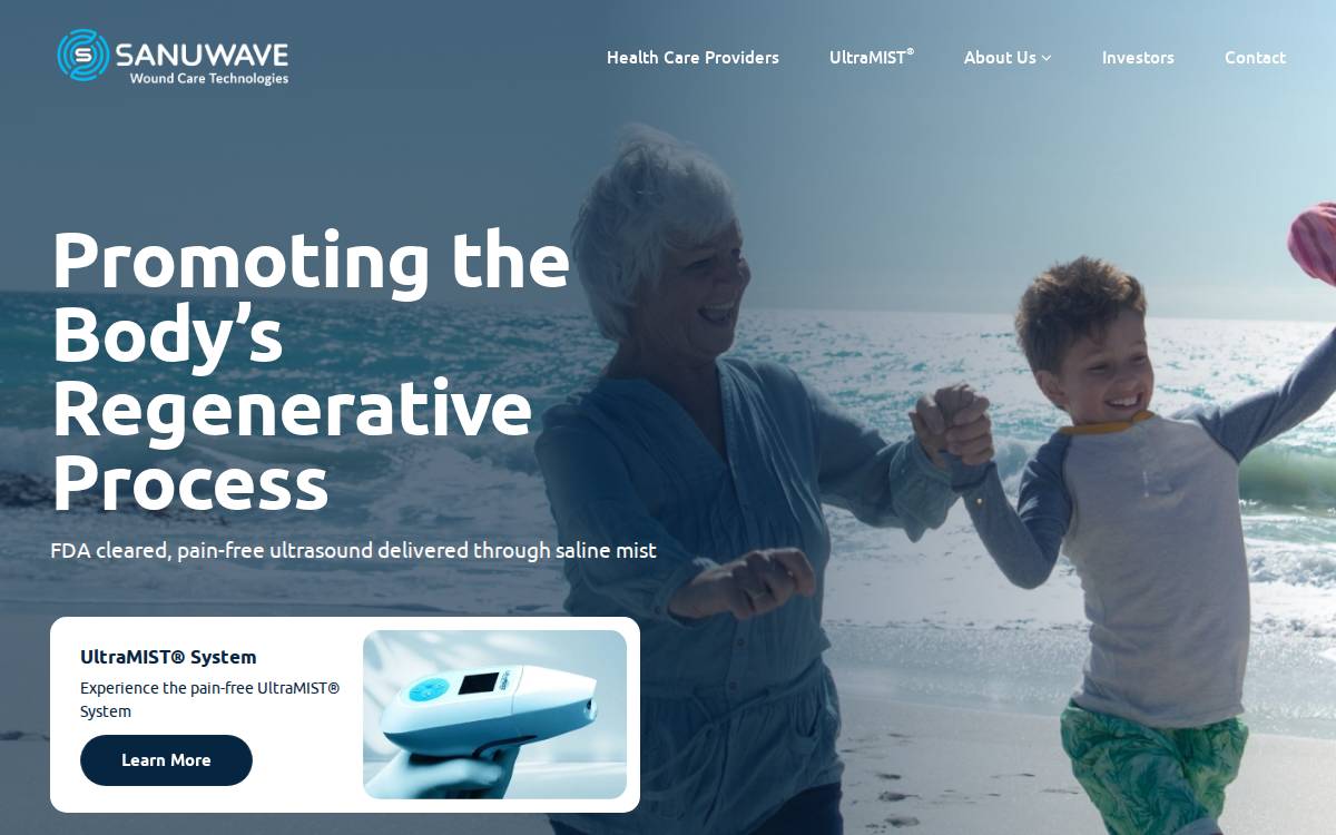 SANUWAVE Health website preview