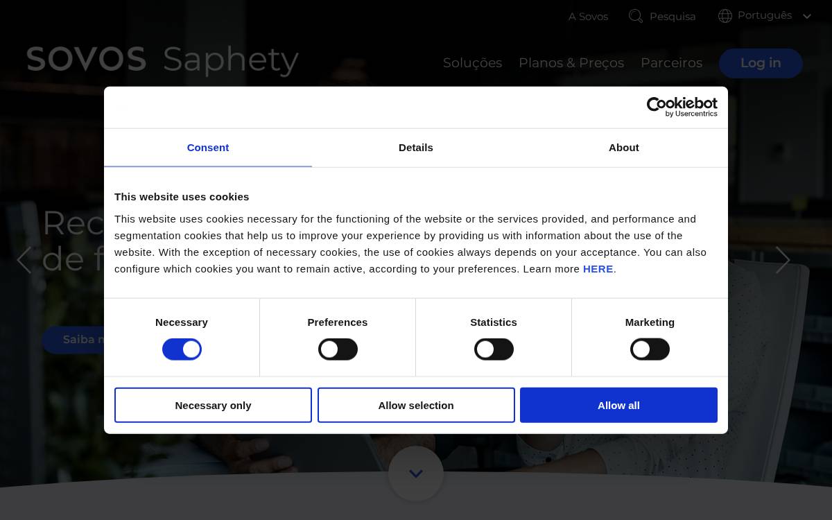 Saphety website preview