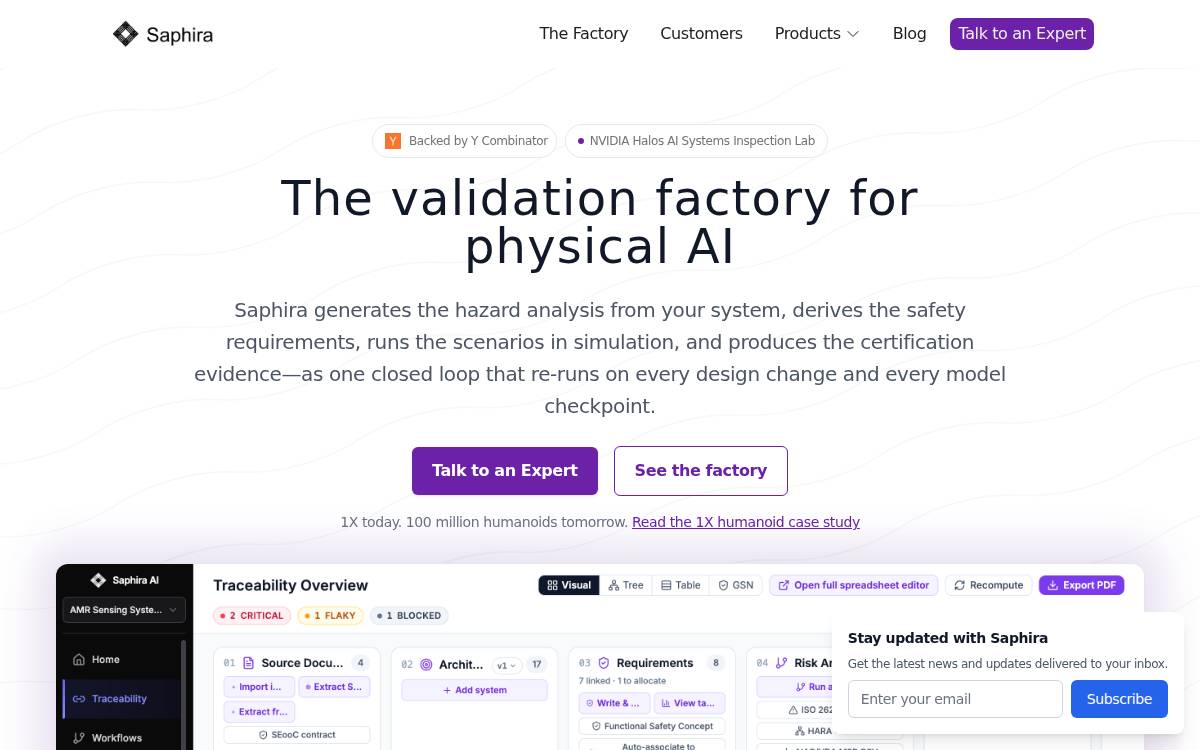 Saphira AI website preview