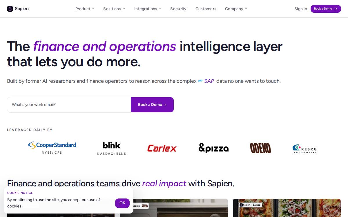 Sapien website preview