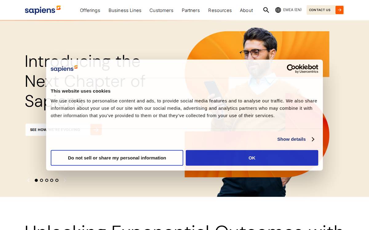 Sapiens website preview