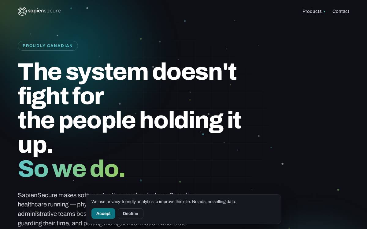 SapienSecure website preview