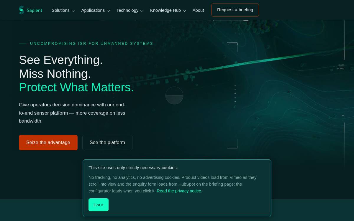 Sapient Perception website preview