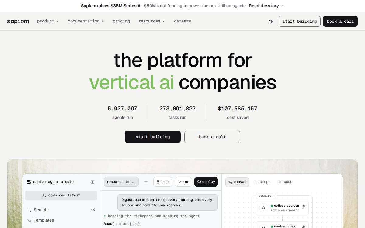 Sapiom website preview
