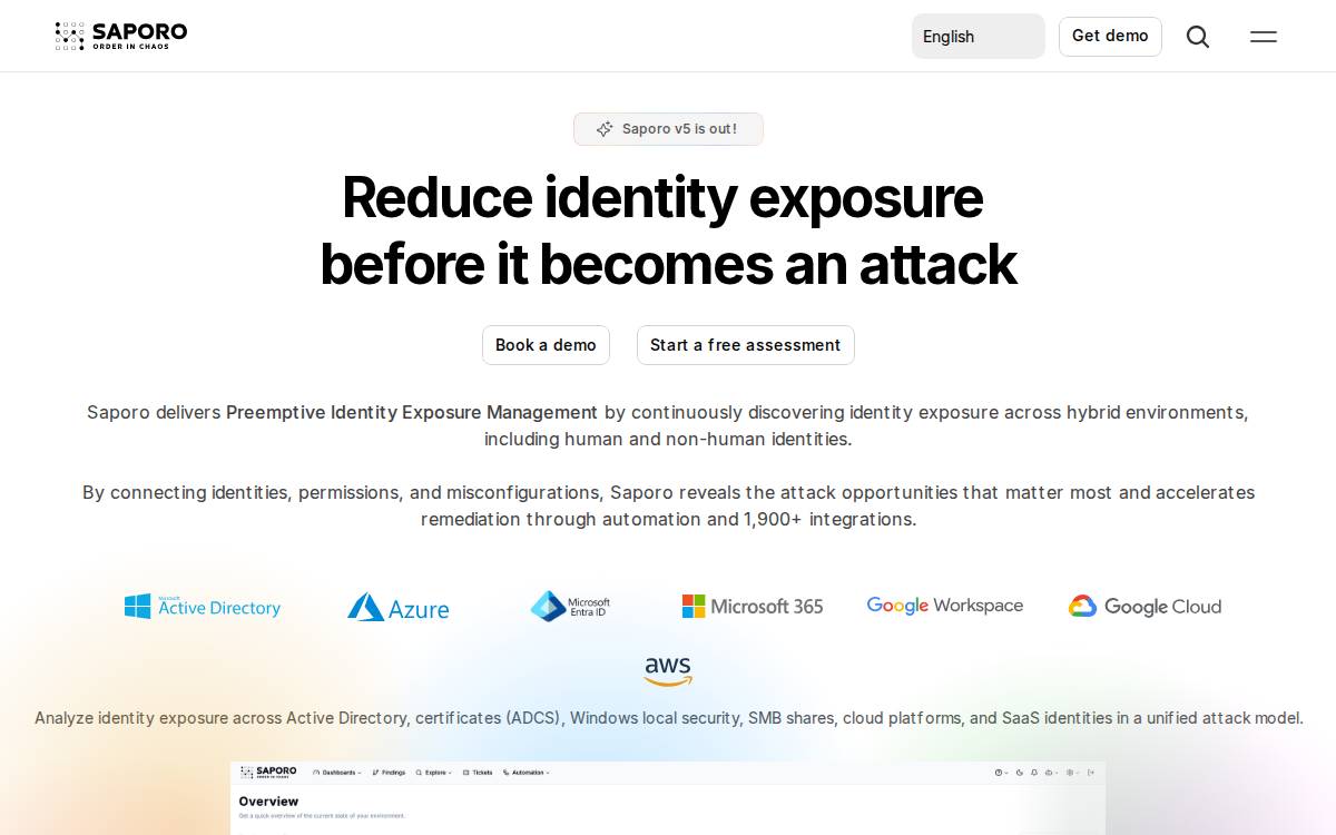 Saporo website preview