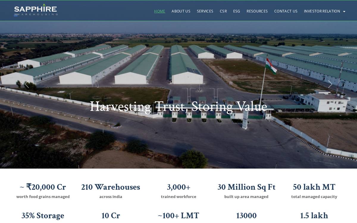 Sapphirewarehousing website preview