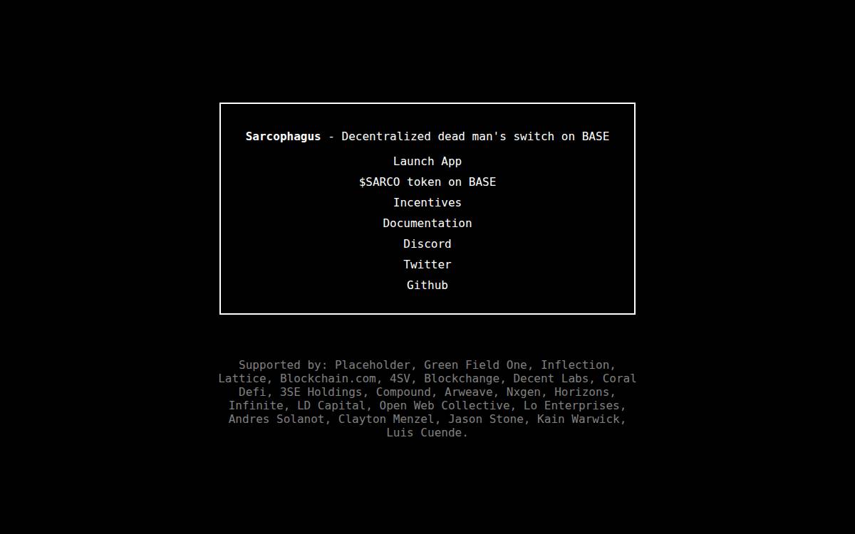 Sarcophagus website preview