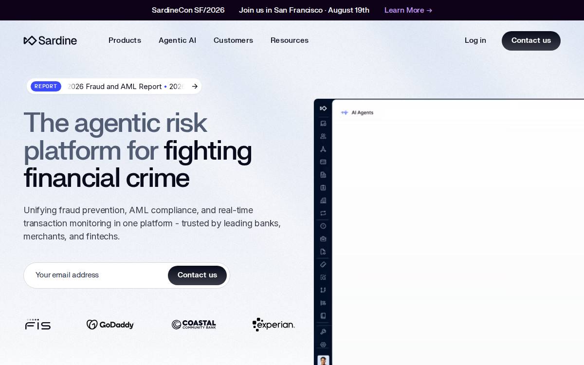 Sardine website preview