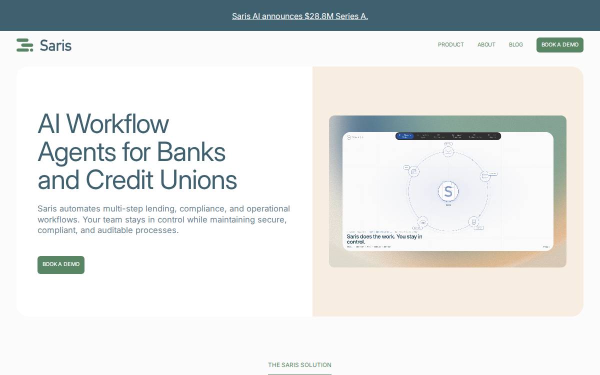 Saris AI website preview