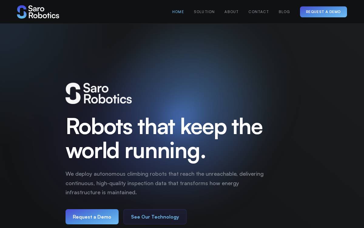 Saro Robotics website preview