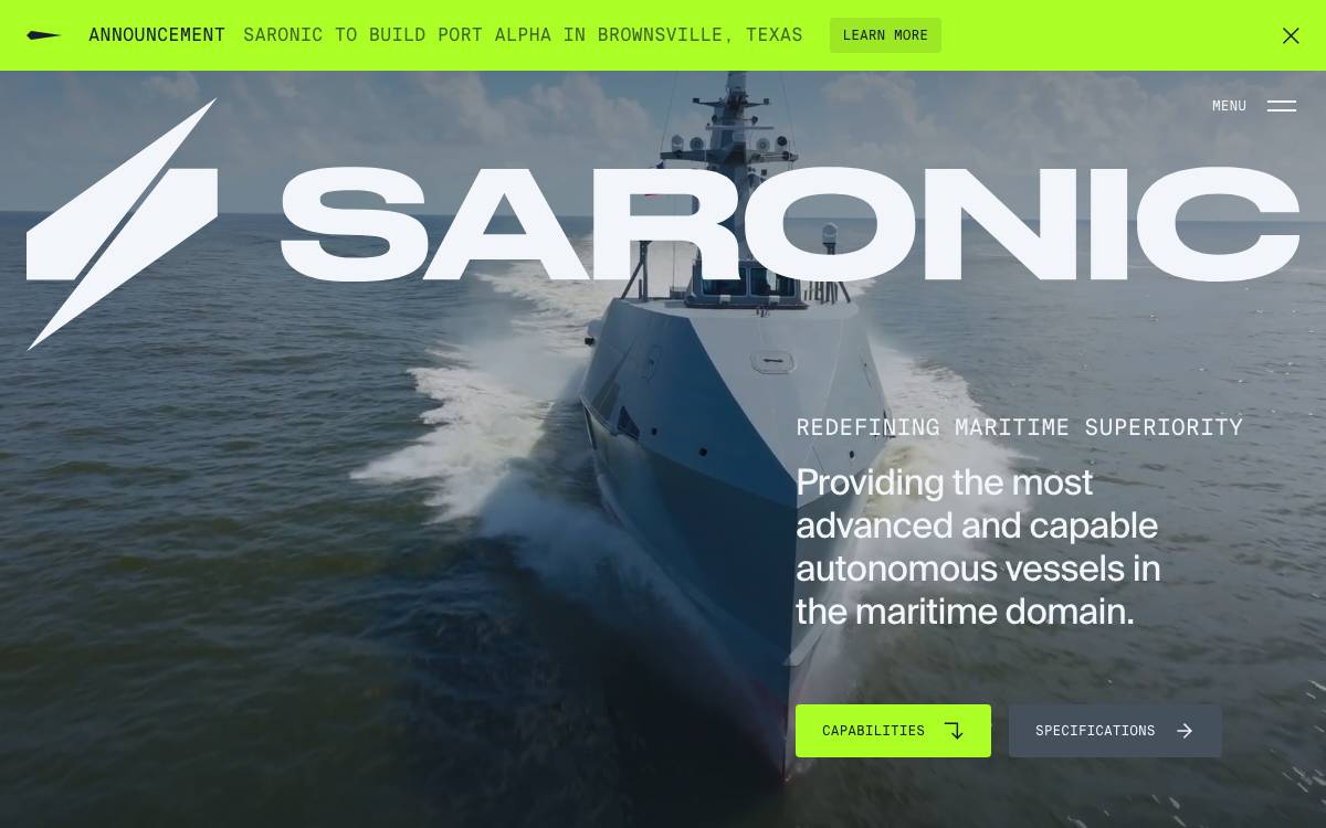 Saronic website preview