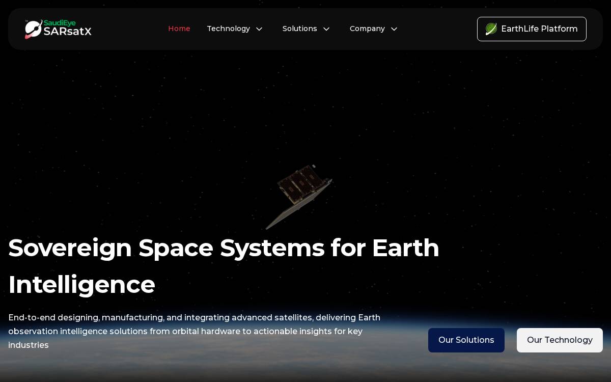 SARsatX website preview