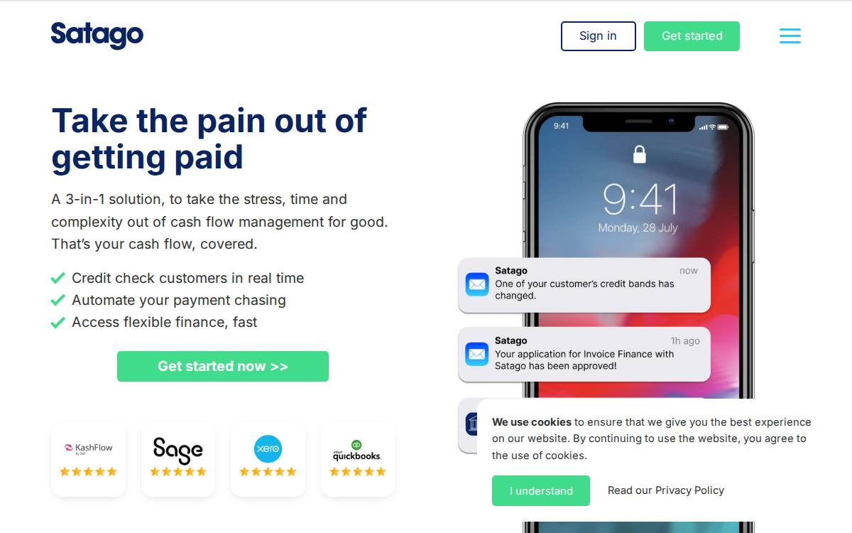 Satago website preview