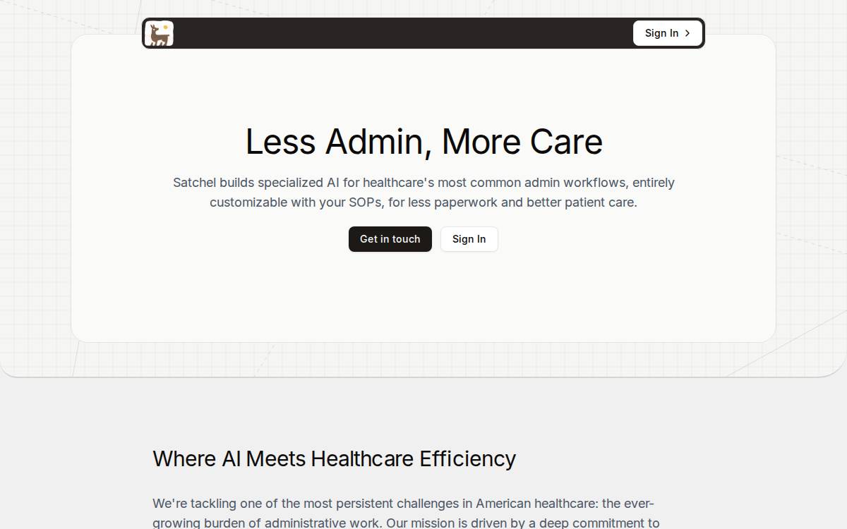 Satchel website preview