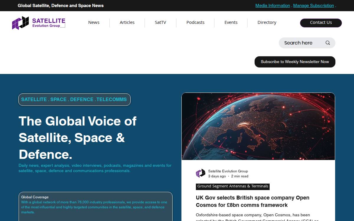Satelliteevolution website preview