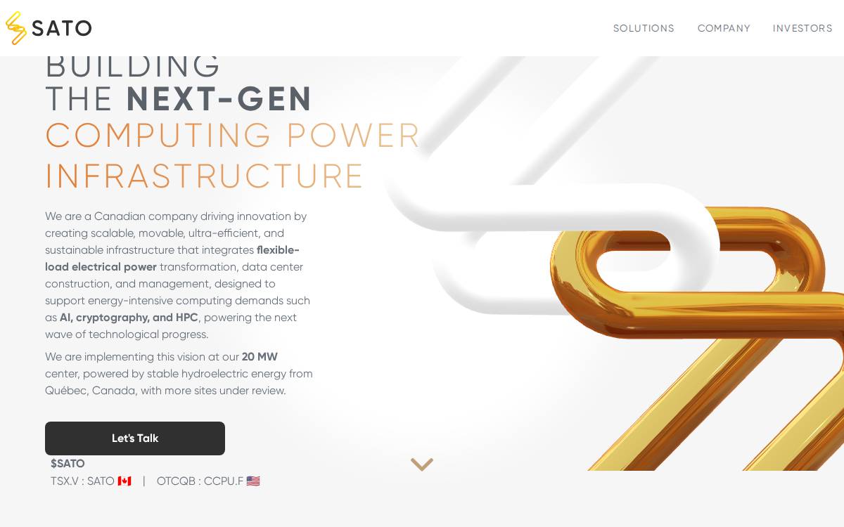 Sato (TSX: SATO) website preview