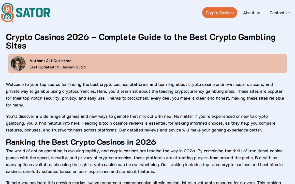 Sator website preview