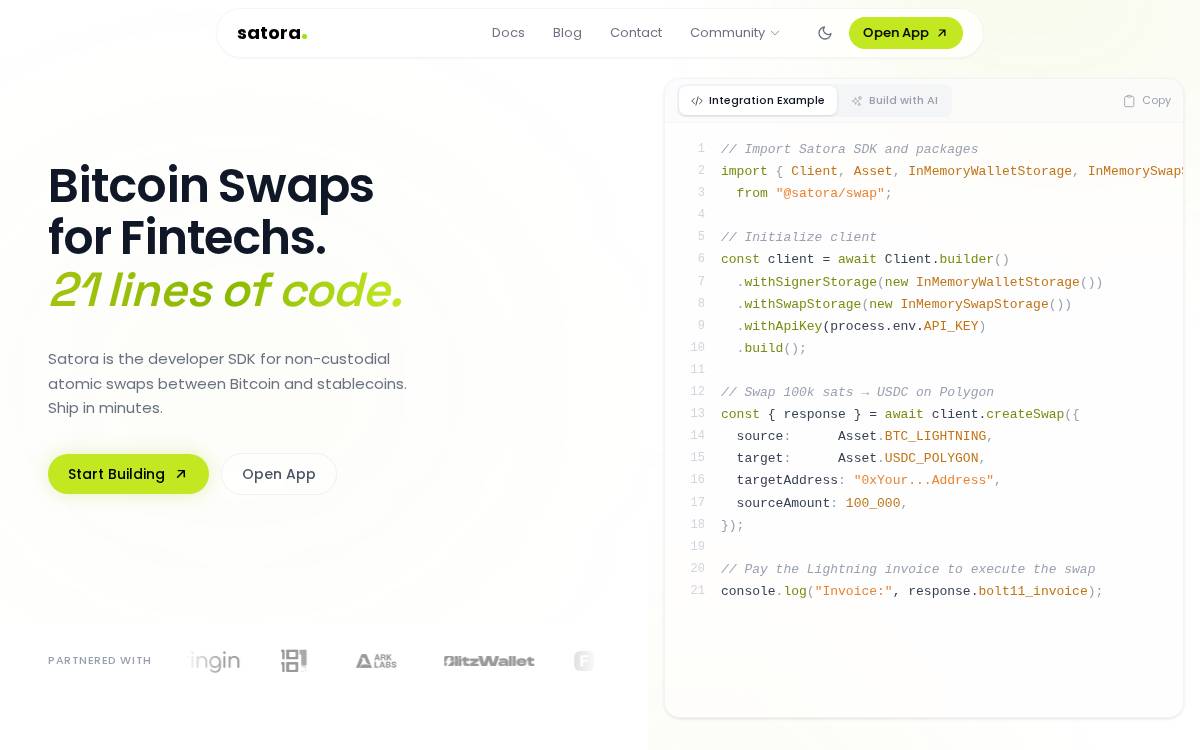 Satora website preview
